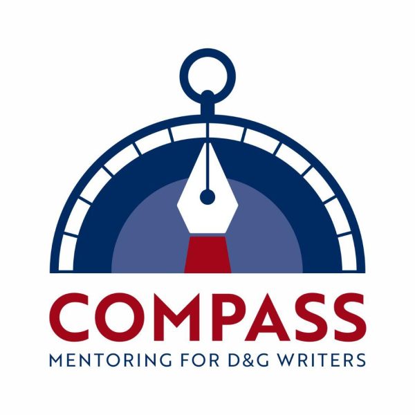 Logo graphic. Compass mentoring for D&G writers